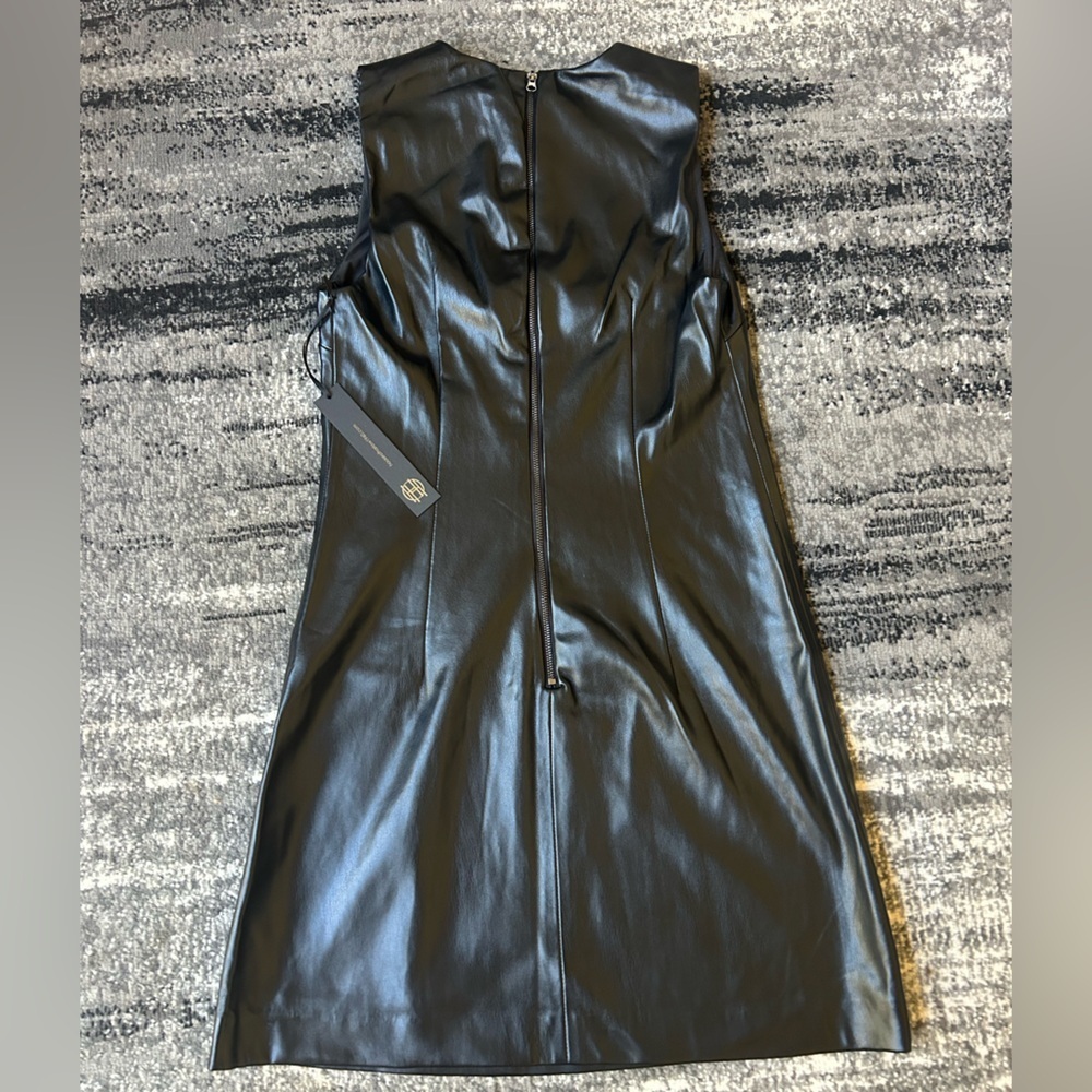 NWT HOUSE OF HARLOW 1960 Faux Leather Sleeveless Midi Dress - Picture 8 of 9
